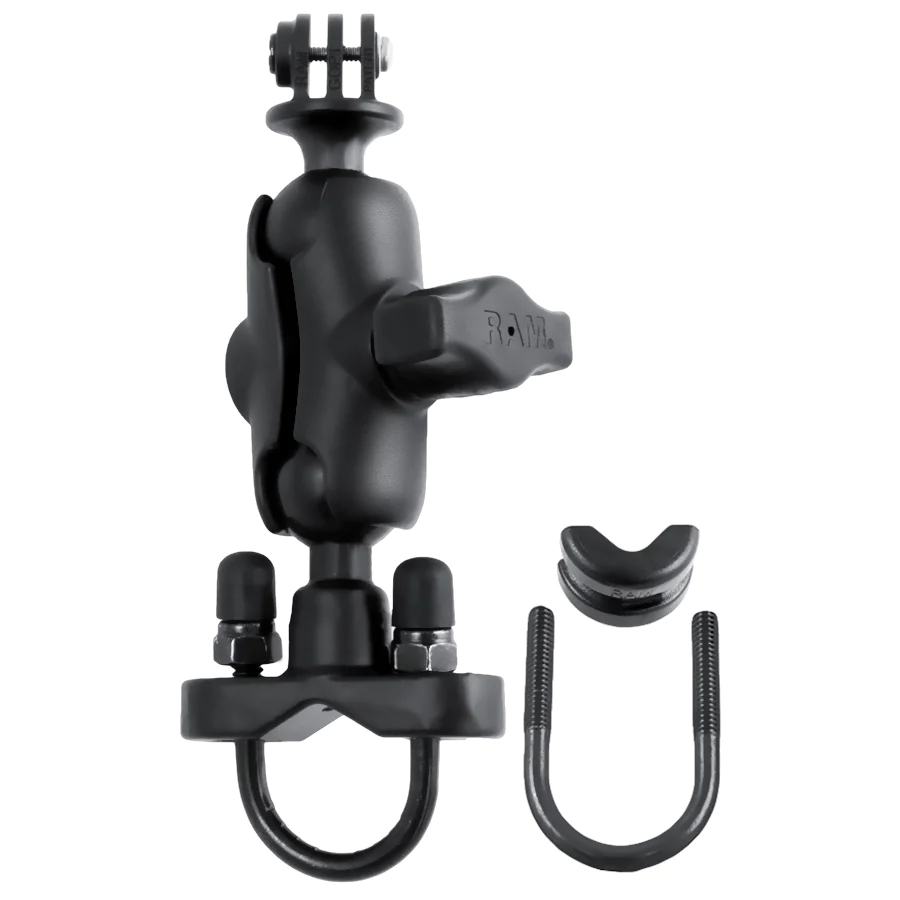 RAM-B-149Z-A-GOP1U - RAM Mounts Handlebar U-Bolt Double Ball Mount with Universal Action Camera Adapter - Image 3