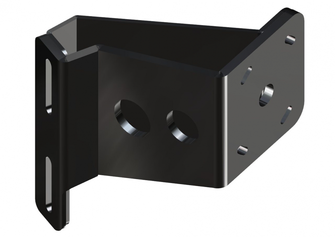 Braced Side Mount to Jackplate 5 inch Setback 4 inch Rise Starboard Side Black