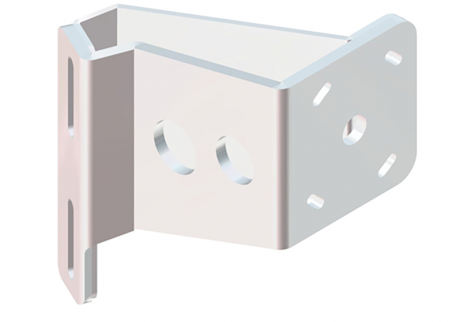 Braced Side Mount to Jackplate 5 inch Setback 4 inch Rise Starboard Side White